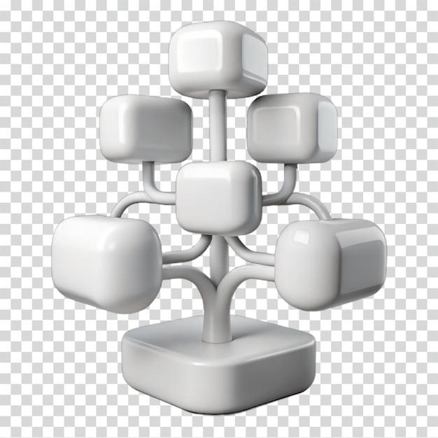 Abstract 3D Tree Structure Hierarchy Network and System Visualization