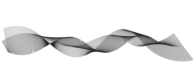Abstract black wavy ribbons made of lines black wavy and curved lines Swirls and curves design tem