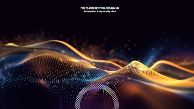 abstract colorful futuristic background with glowing wave lines with waves background