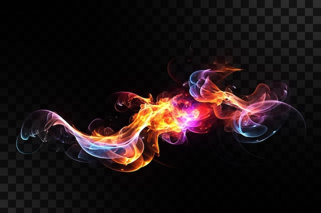 abstract colorful light wave on transparent background