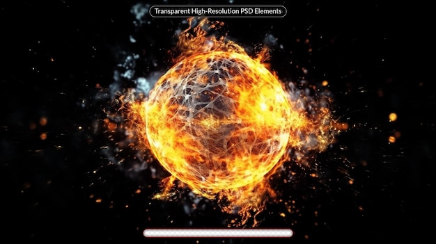 abstract fireball with the concept of science technology