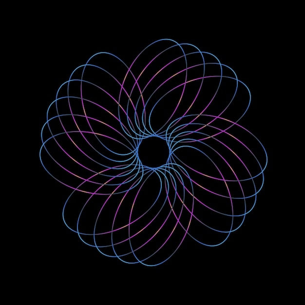 Abstract Floral Spiral with Gradient Lines