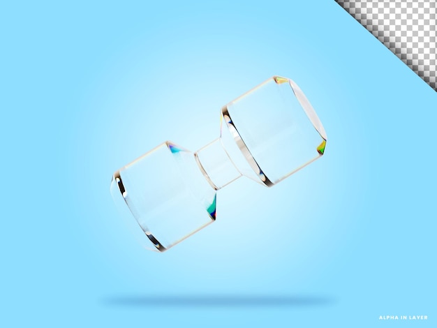 abstract geometric shape futuristic dispersion glass material design 3d rendering