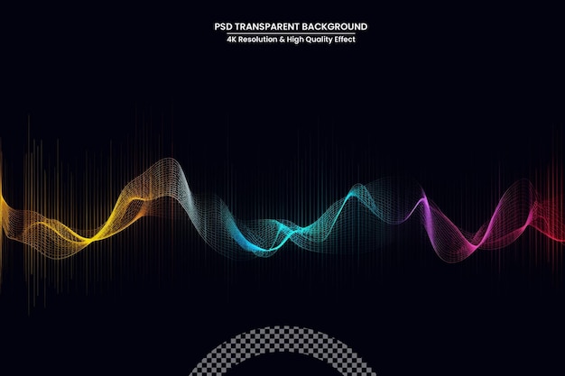 Abstract Glow Waves Shiny golden moving lines design element with glitter effect on dark background