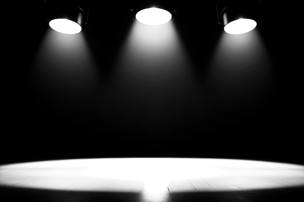 Abstract Led spotlight black background