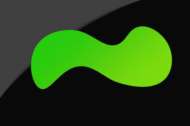 abstract shape transparent grainy gradient element with neon green color template psd png design