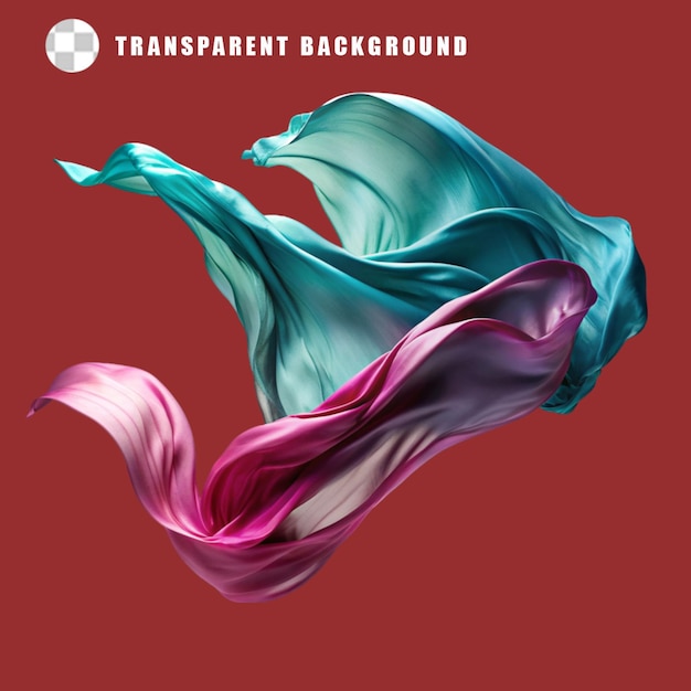 abstract silk flying isolated on transparent background