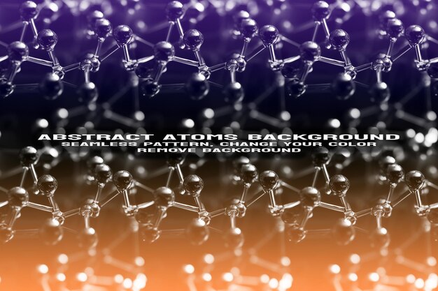 Abstract Textured Background with Editable Molecule and Atom Pattern PSD Format