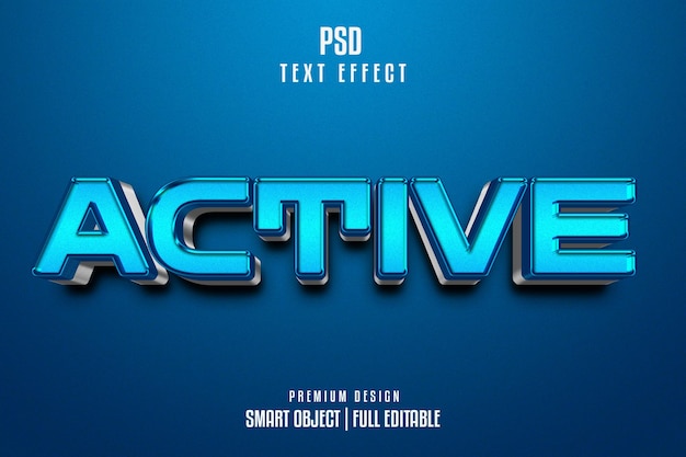 Active Editable 3D Text Effect Template PSD