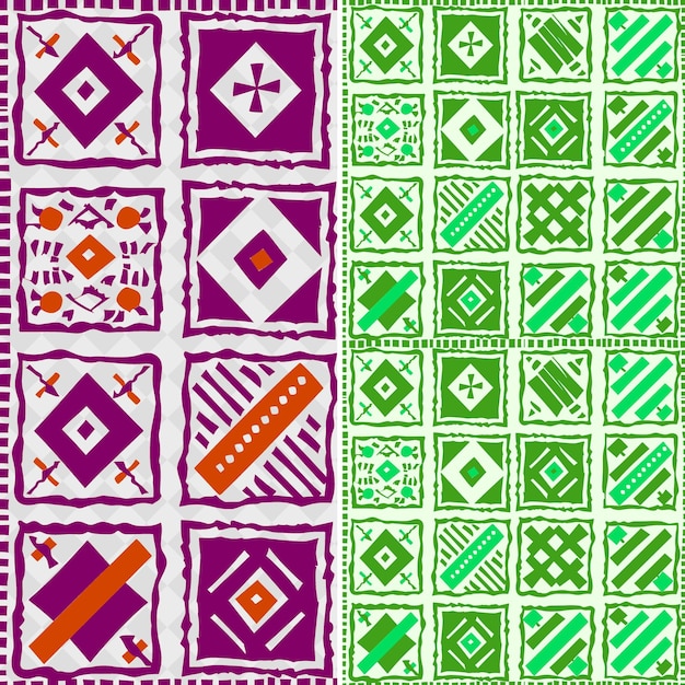 African Mud Cloth Patterns With Geometric Shapes and Bordere Creative Abstract Geometric Vector