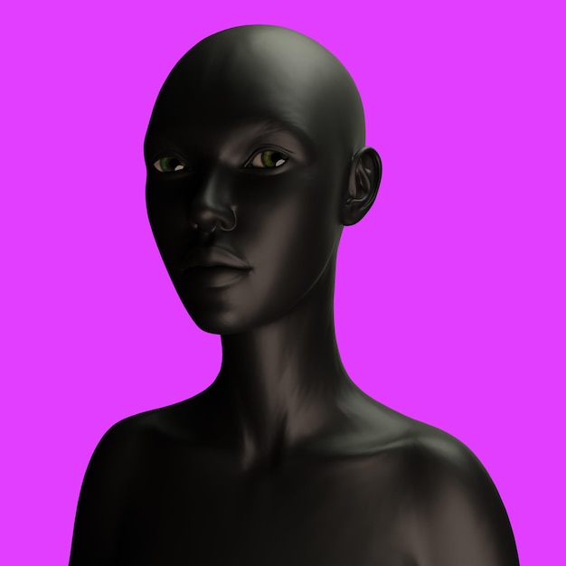 afro woman 3d rendering african