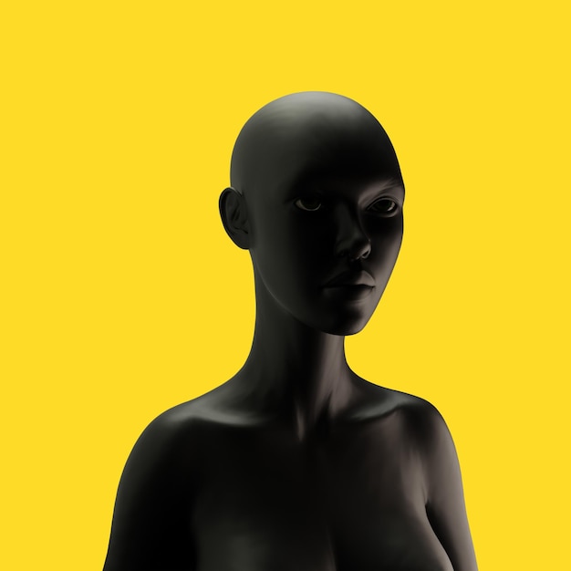 afro woman 3d rendering african