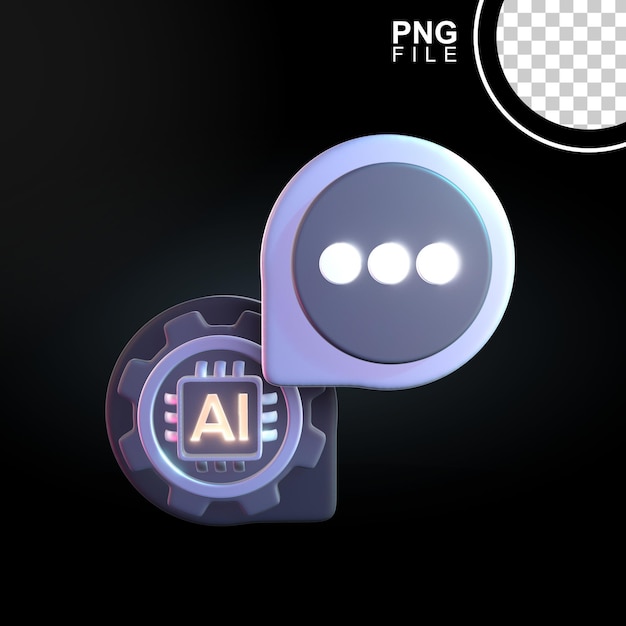 AI Artificial Intelligence Chat 3D Icon Design