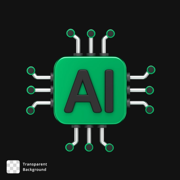 AI Chip 3D Illustration