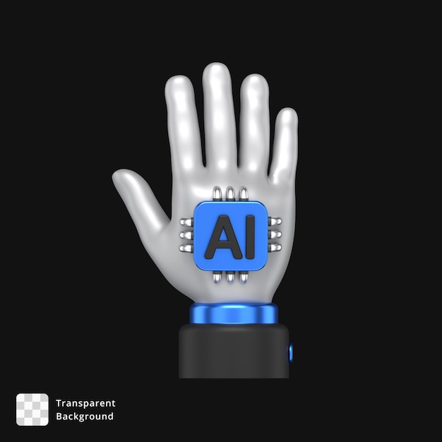 AI hand concept with circuit board