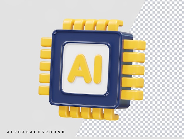 ai icon 3d rendering illustration element