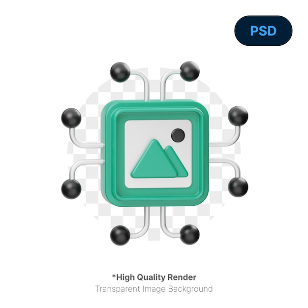 AI Image Generator 3D Icon Premium Psd