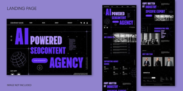 ai powered seo content agency landing page design