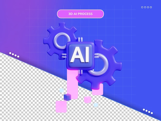 AI process 3d icon