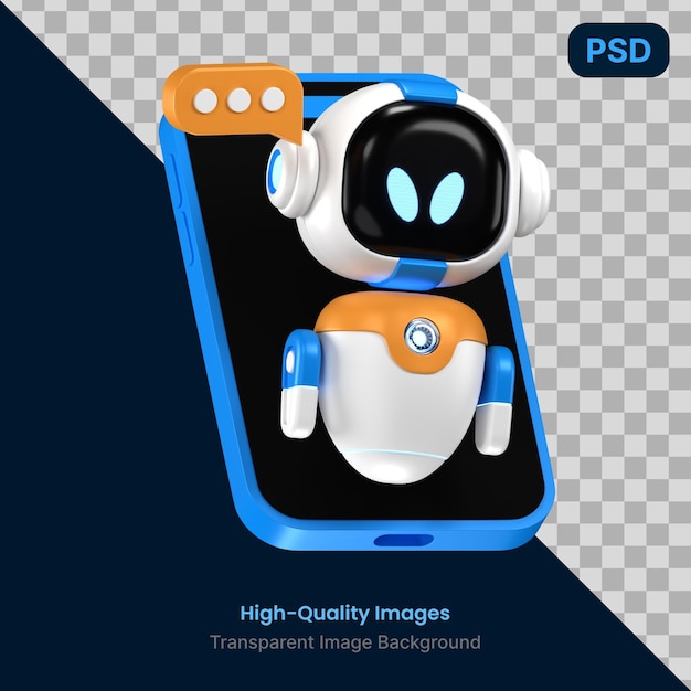 ai robot 3d illustrations transparent png