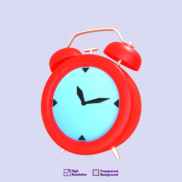 Alarm Clock 3D Model with Transparent Background