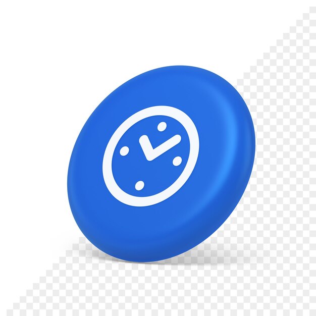 Alarm clock time countdown button deadline measurement 3d isometric realistic icon