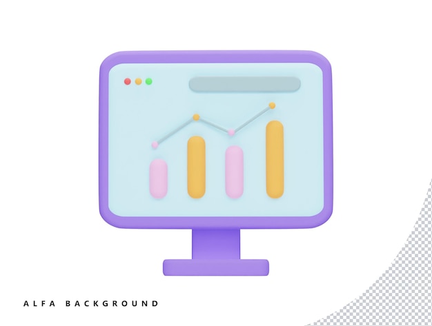 analyzing data concept with 3d vector icon cartoon minimal style