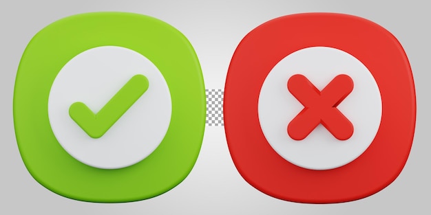 approved rejected sign on transparent background 3d render