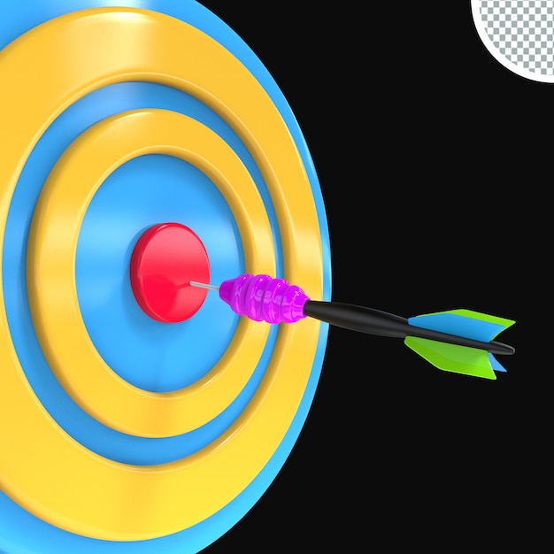 archery target dart board bullseye 3d rendering isolated illustration icon