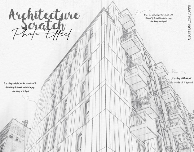 Architecture scratch photo effect