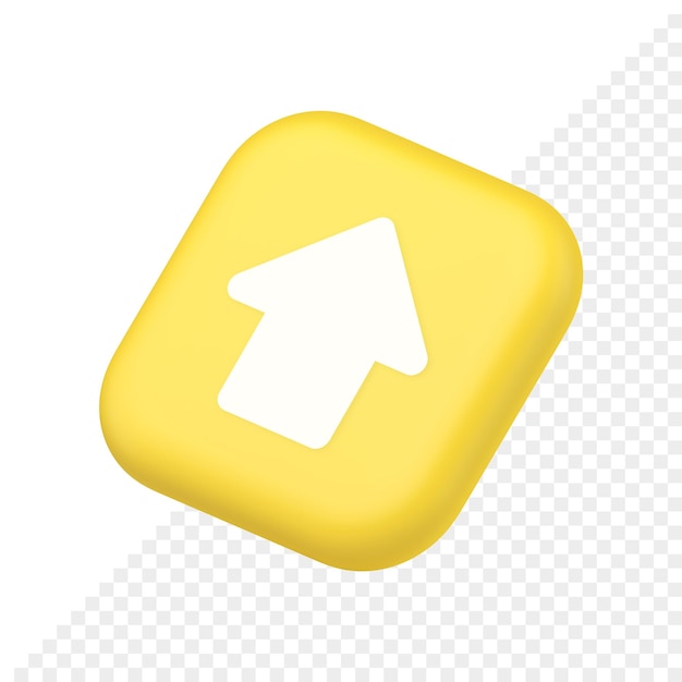 arrow up button directional pointer cyberspace cursor symbol website icon 3d rendering