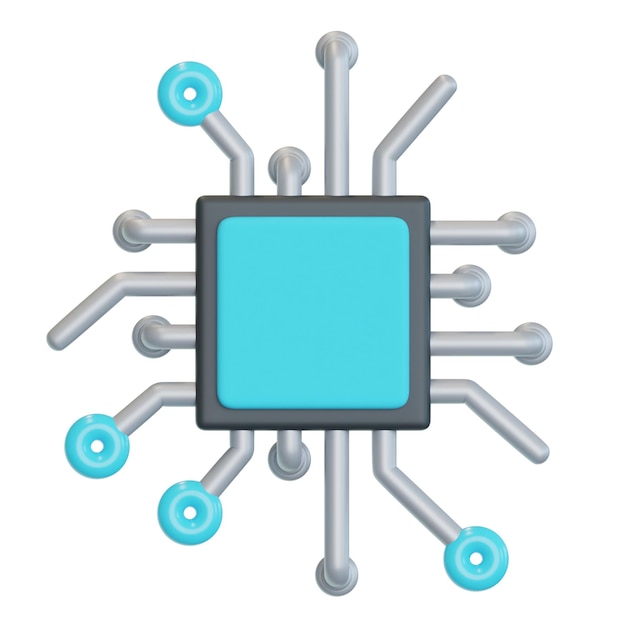 Artificial Intelligence Chip 3D Icon