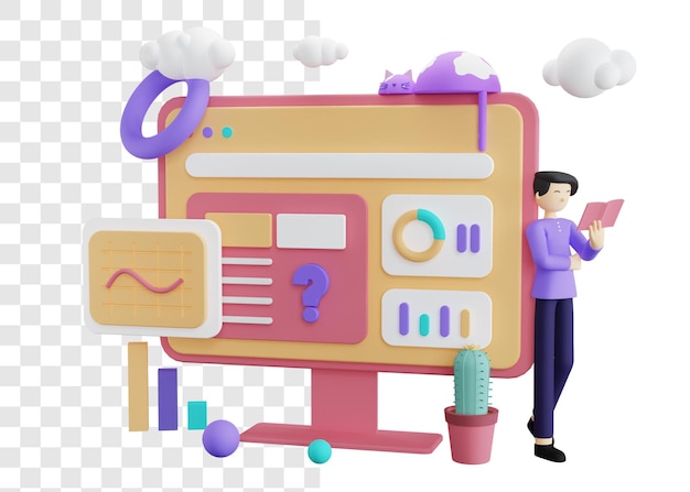 Asking questions business concept 3d illustration