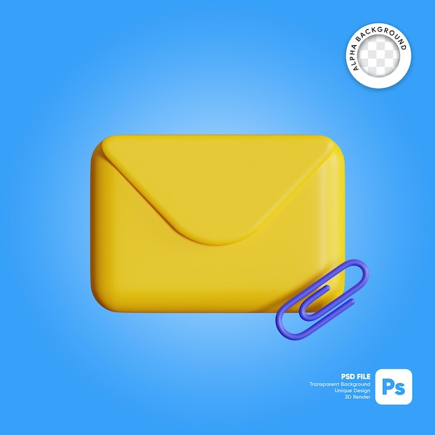 attached file mail 3d illustration