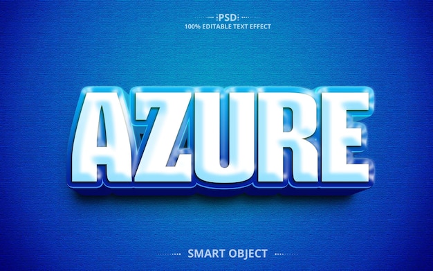 Azure editable 3d text effect Creative design