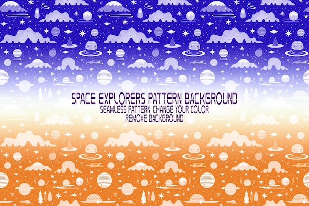 background texture with space explorers shuttles planets and stars editable psd pattern