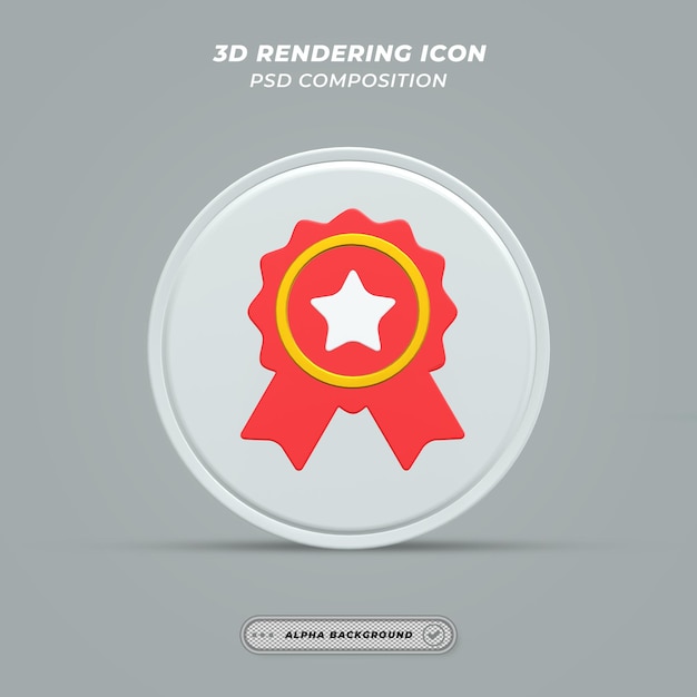 badge icon in 3d rendering