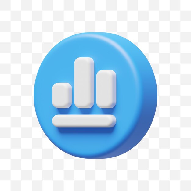 Bar Chart Statistics Analysis Icon 3D