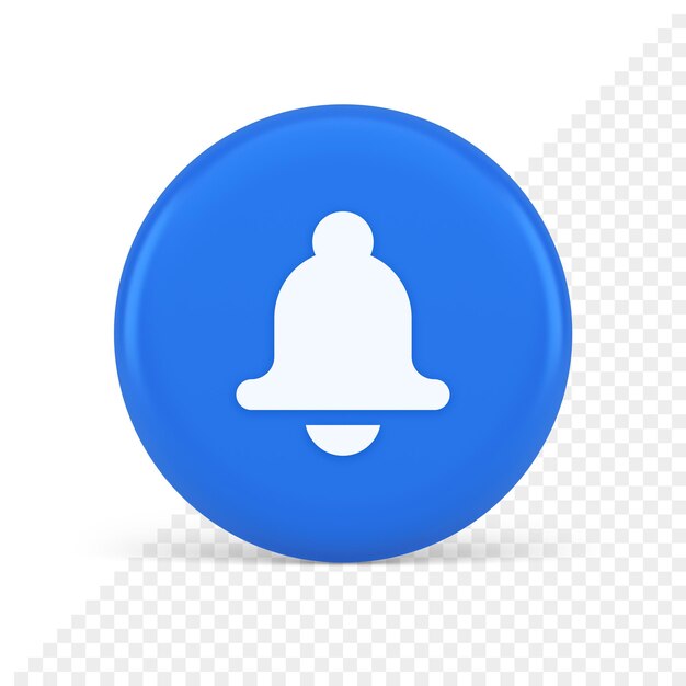 bell ring audio sound button signal push reminder cyberspace interface notification 3d icon