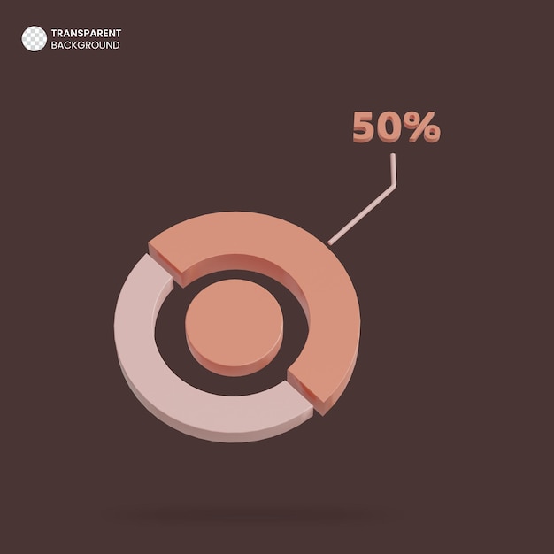 Biểu tượng 3D infographic phần trăm bị cô lập
