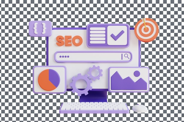 Biểu tượng mẫu web 3D PSD trên nền trong suốt và biệt lập