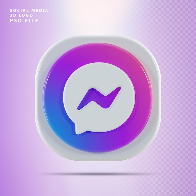 Biểu tượng Messenger hình dạng 3d render