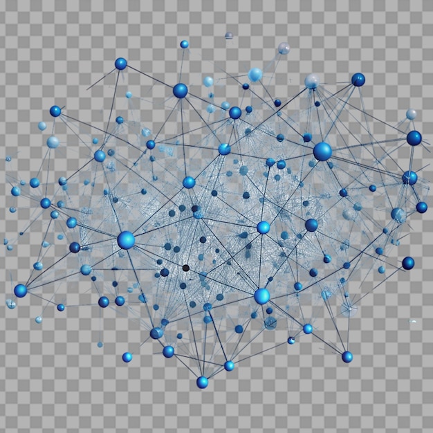 big data network connectivity structure isolated on transparent background