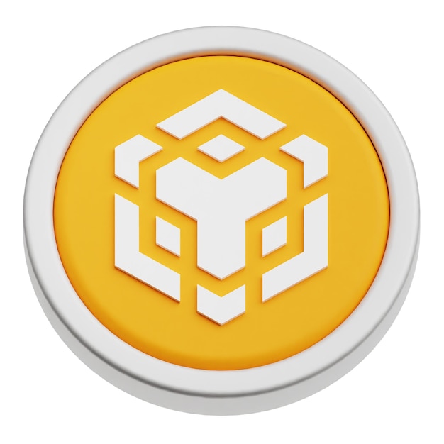 binance crypto coin 3d icon isolated on the white background