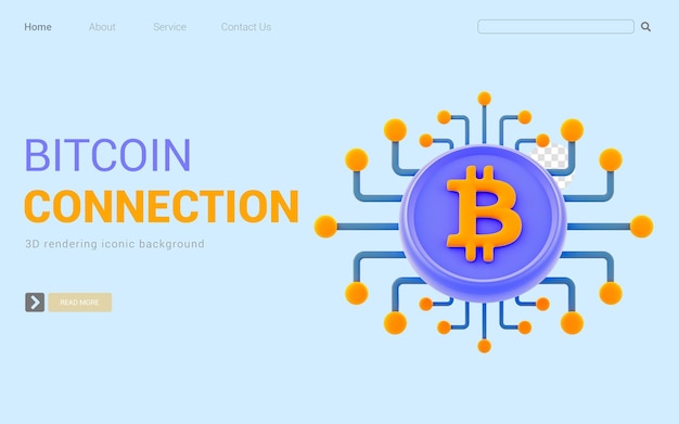 bitcoin connectivity sign 3d render concept for future currency network connectivity