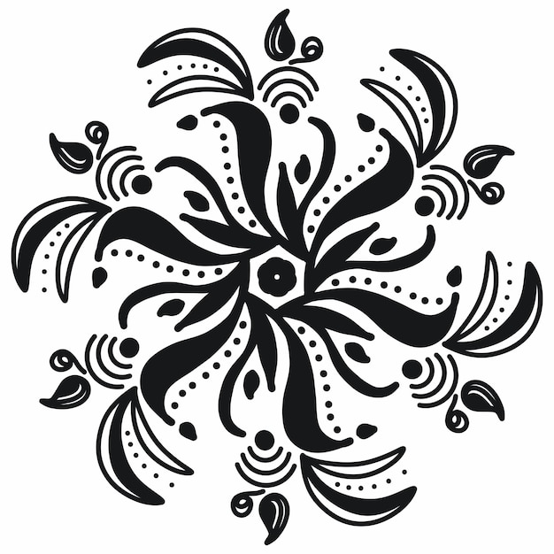 Black and white flower pattern