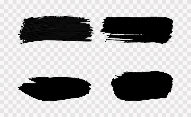 black brush stock set on transparent background