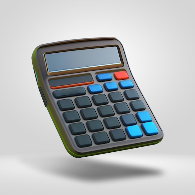 Black Calculator cartoon style 3D Object