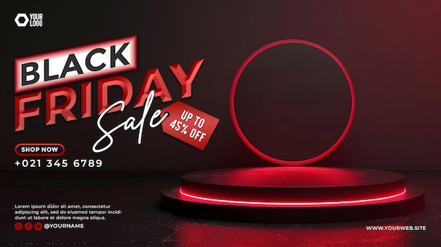 Black Friday presentation product display podium stage