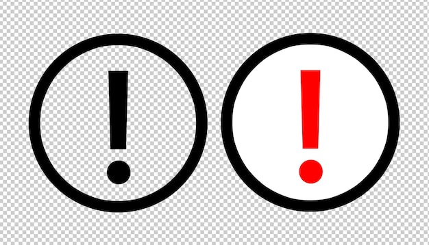 black red exclamation mark with circle set design template element